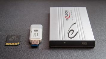 carte mémoire, clé usb, disque externe
