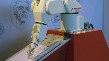 un robot qui dessine